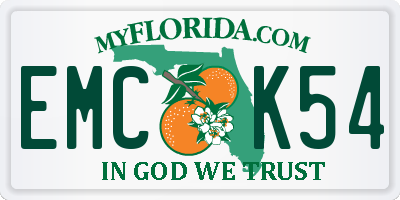 FL license plate EMCK54