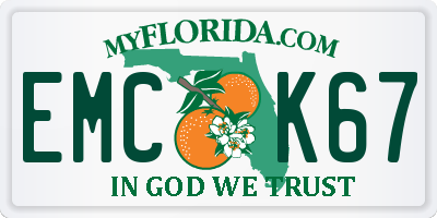 FL license plate EMCK67