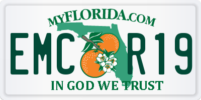 FL license plate EMCR19