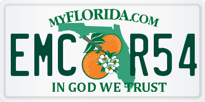 FL license plate EMCR54