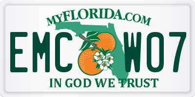 FL license plate EMCW07
