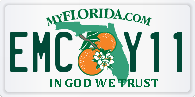 FL license plate EMCY11