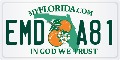 FL license plate EMDA81