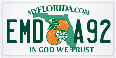 FL license plate EMDA92