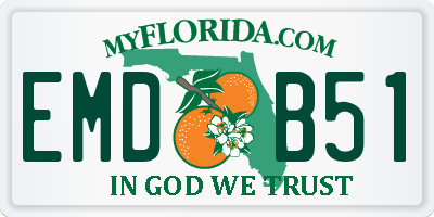 FL license plate EMDB51