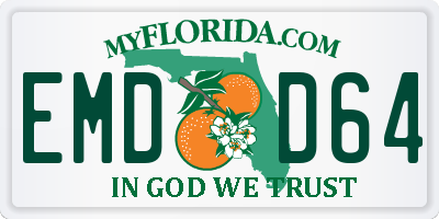 FL license plate EMDD64