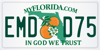 FL license plate EMDD75