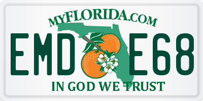 FL license plate EMDE68