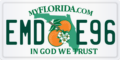 FL license plate EMDE96