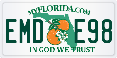 FL license plate EMDE98
