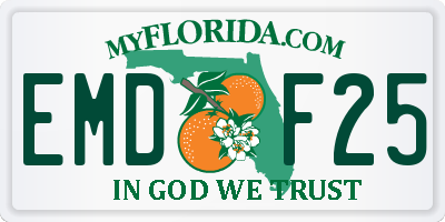 FL license plate EMDF25