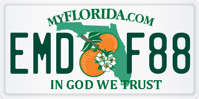 FL license plate EMDF88