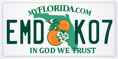 FL license plate EMDK07