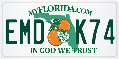 FL license plate EMDK74