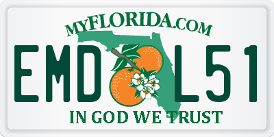 FL license plate EMDL51