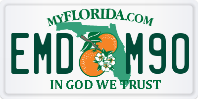FL license plate EMDM90