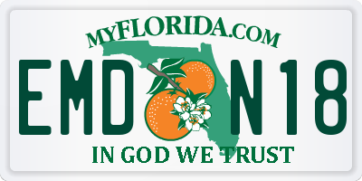 FL license plate EMDN18