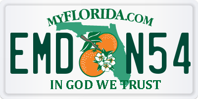 FL license plate EMDN54