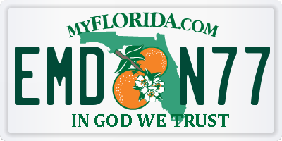 FL license plate EMDN77