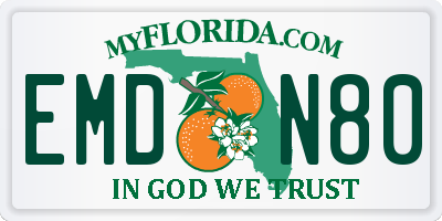 FL license plate EMDN80