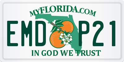 FL license plate EMDP21