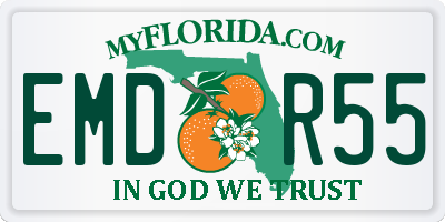 FL license plate EMDR55