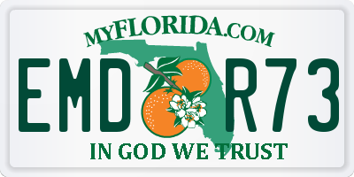 FL license plate EMDR73