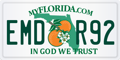 FL license plate EMDR92
