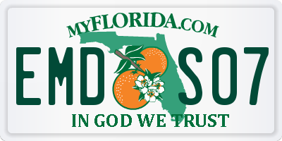 FL license plate EMDS07