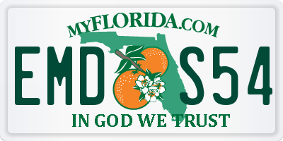 FL license plate EMDS54