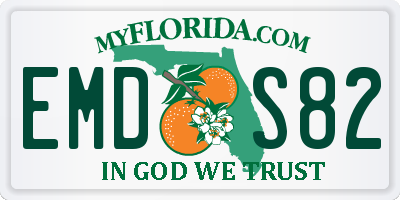 FL license plate EMDS82