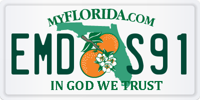 FL license plate EMDS91