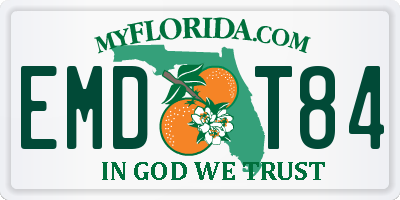 FL license plate EMDT84