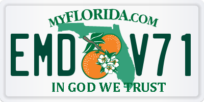 FL license plate EMDV71