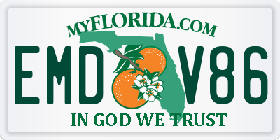 FL license plate EMDV86