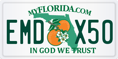 FL license plate EMDX50