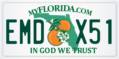 FL license plate EMDX51