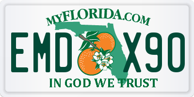 FL license plate EMDX90
