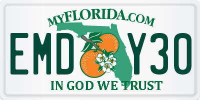 FL license plate EMDY30