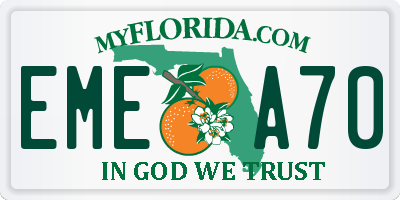 FL license plate EMEA70