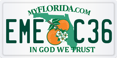 FL license plate EMEC36