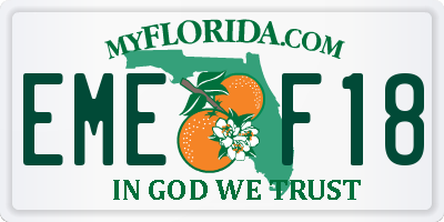 FL license plate EMEF18