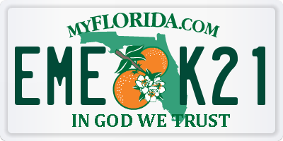 FL license plate EMEK21