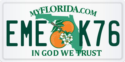 FL license plate EMEK76