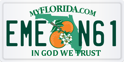FL license plate EMEN61