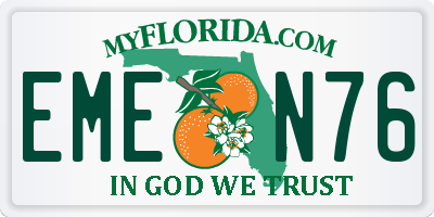 FL license plate EMEN76