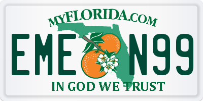 FL license plate EMEN99