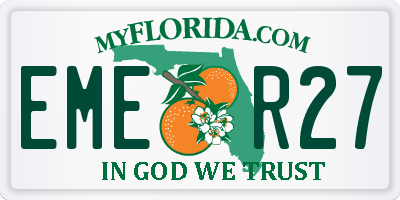 FL license plate EMER27