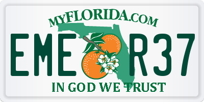 FL license plate EMER37