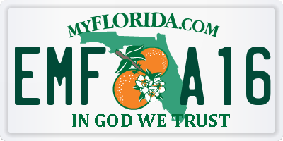 FL license plate EMFA16